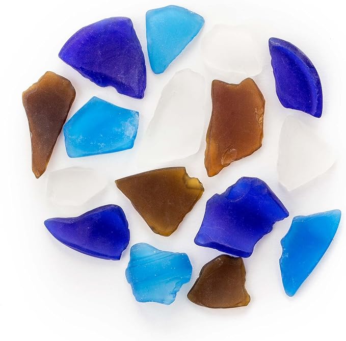 Galápagos (05139) Aquarium Sea Glass – Tumbled Decorative Glass for Aquariums, Terrariums, Crafts, Vases, and Home Decor, 4 lb Bag, Pacific Mix product image